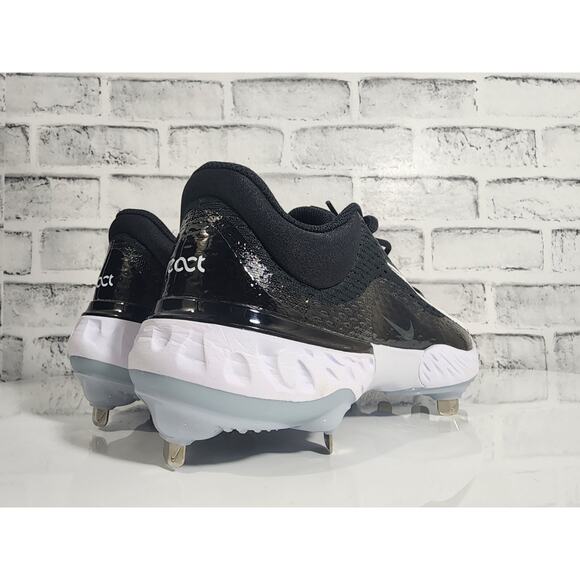 Nike Men’s 8 Alpha Huarache Elite 4 Low Baseball Cleats DJ6521-001 Black/White - Picture 4 of 5